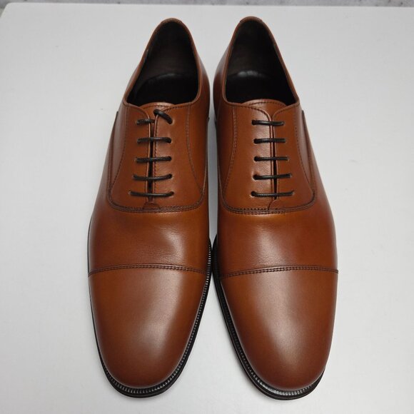 Monte Rosso Mens Tan Leather Oxford Dress Shoes 8M main image 6